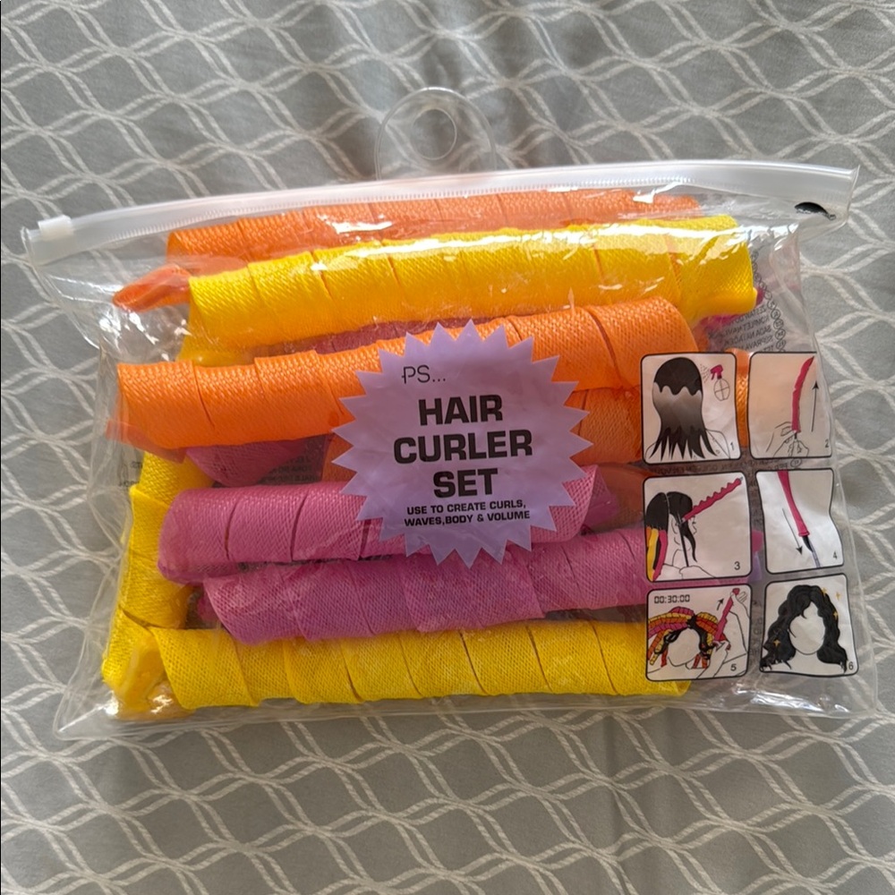 Hair Curler Set - Orange, Pink, Yellow